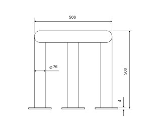 О-5 металлический отбойник 506x500x326 мм