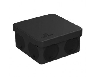 Коробка распаечная для прямого монтажа двухкомпонентная безгалогенная (HF) черная 80х80х40мм