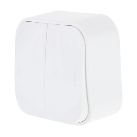 Выключатель накладной Legrand Quteo, 2 клавиши, белый