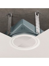 Монтаж закладной юстируемой платформы пожарного датчика в конструкции натяжного потолка