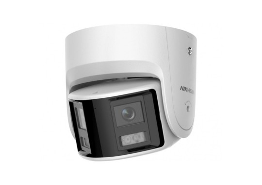 DS-2CD2347G2P-LSU/SL(2.8mm)(C) профессиональная поворотная купольная IP-камера 4Мп (два объектива 2.8мм) с LED-подсветкой до 30м, встроенным микрофоном и динамиком